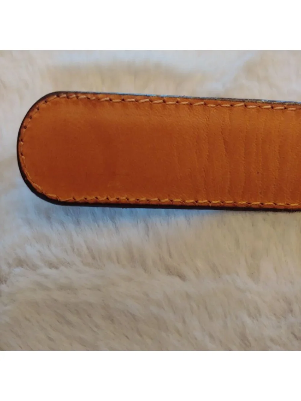 Coach Brown Leather Belt Brass Buckle Classic Preppy Quiet Luxury Designer 34